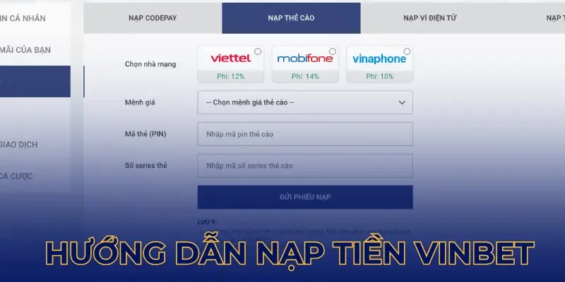 Nạp tiền Vinbet đơn giản, an toàn cho newbie